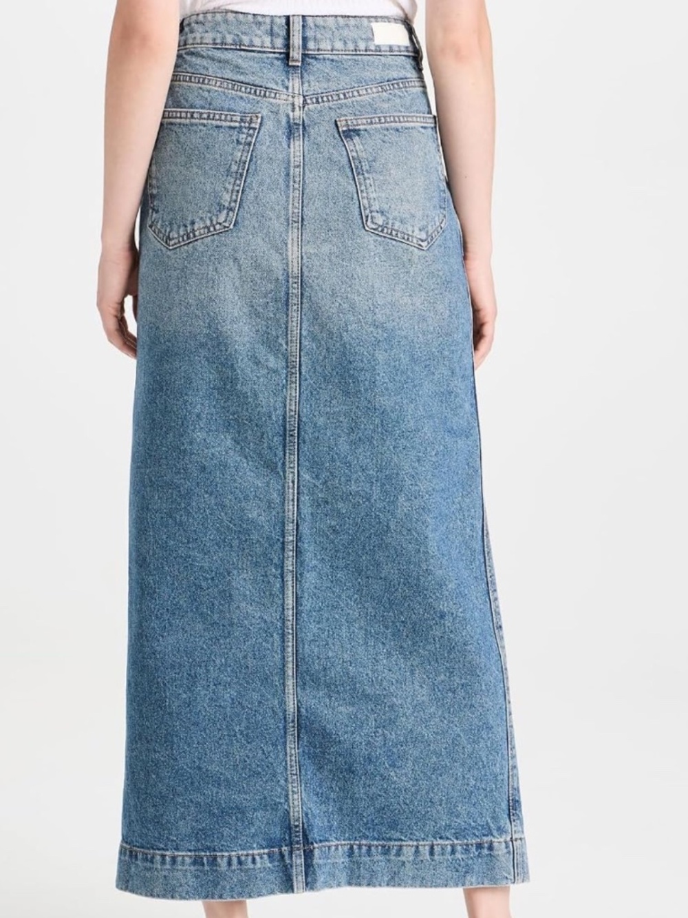 DL1961 ASRA Denim Skirt Low Rise Maxi Skirt Front Slit Full length Size 24 - Picture 3 of 9